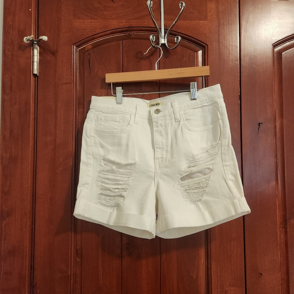 L'AGENCE Balboa Double Roll Shorts, NWT
